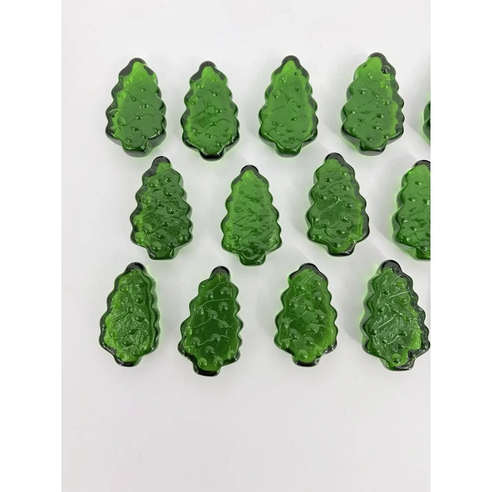 Green Glass Hard Candies Christmas Trees Lot of 26 Rare Bowl Vase Fillers